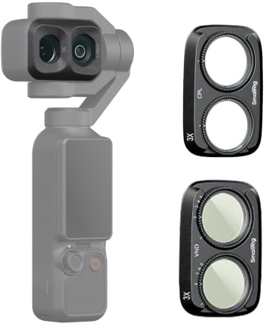 SMALLRIG Kit di Filtri per DJI Osmo Pocket 4P, Set di Filtri ND2-32 Variabili e CPL per DJI Osmo Pocket 4P, Vetro Ottico HD Multistrato, per Vlog di Viaggio e Riprese Video, Confezione da 2-6648