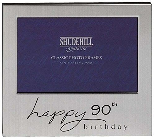 Shudehill Giftware - 90th Birthday 5 x 3.5 Photo Frame, blue