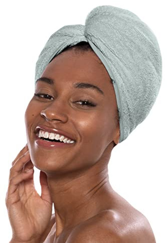 Women's Bamboo Hair Towel (Lily Green, Unisize) Spa Wrap Hair Towel AB0101-LGN-U by TexereSilk