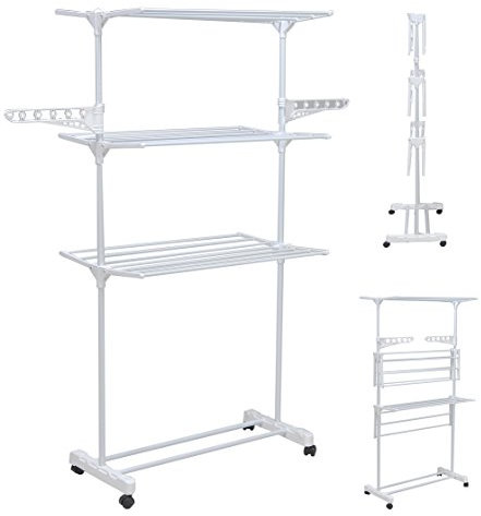 WEBER INDUSTRIES dy107 Wäscheständer, Kunststoff weiß 80 x 60 x 165 cm