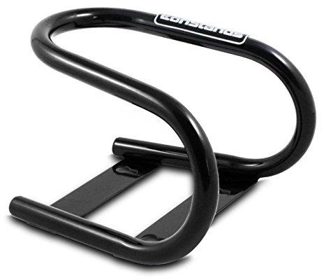 ConStands Easy Classic - Motorrad Transport-Ständer Wippe Haltebügel Vorderrad Montageständer für Aprilia RSV4 Schwarz