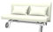 Soferia Kompatible Ersatzbezug fur PS 2er-Bettsofa, Stoff Eco Leather Creme (FLECKENABWEISEND und WASSERABWEISEND), Ecru