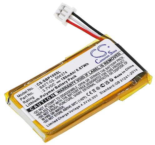 CS-SBP100SL Akkus 180mAh Kompatibel mit [Sennheiser] D10, DW Office, DW Office ML, DW Pro 1, DW Pro 2, DW Pro 30, DW Pro1, DW Pro2, DW Pro2 ML, DW SD Pro1, DW-Reihe, DW10, DW20, DW30, MB Pro 1, MB P