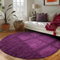 Carpettex Hochflor Teppich Wohnzimmer 160 cm Rund Violett - Flauschiger Teppich Extra Weich und Pflegeleicht - Shaggy Teppich Modern Einfarbig Design - Teppich für Schlafzimmer, Esszimmer und Küche