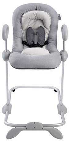 Béaba – Up & Down III Babywippe - Wippe mit Tragegriffen - 3 Liegepositionen - 5-Punkt-Sicherheitsgurt - Höhenverstellbar - Für Mädchen und Jungen - Ergonomisch und sicher - grau-Meliert