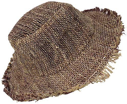 Gheri Mens 100% Hemp Natural Straw Summer Hat Beach Boater Panama Wide Brim Summer Holiday K