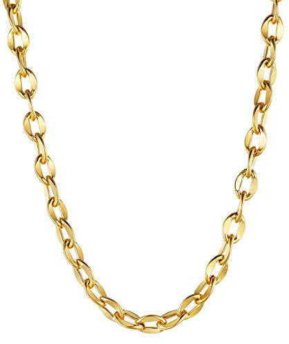 ChainsHouse Gelb Collier Goldkette für herren Rolo Collier an jeden Tag-Breit 9mm-Geschenkebox enthält-wählbar Länge