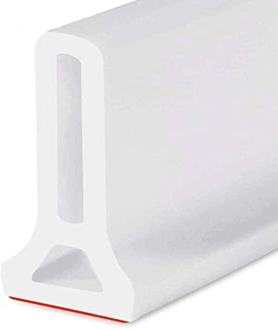 KISSLIU Bande imperméable Pliable de Silicone, obturateur de Barrage d'eau de seuil de Douche, arrêt d'écoulement d'eau de Joint de Plancher de Salle de Bains (White,100cm)