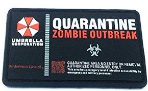 Umbrella Corporation Quarantine Zombie Outbreak Morale Patch PVC Airsoft Paintball Klett Emblem Abzeichen