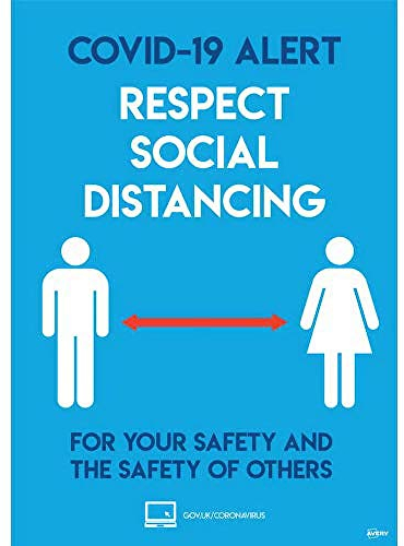 AVERY COVID-19 Social Distancing Etiketten, A3, 420 x 297 mm, 2 Stück pro Packung