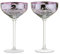 ARTLAND - 2er-Set filigraner Champagner-Untertassen - Fliederfarbene galvanisierte Gläser, verspiegelte Silberoberfläche, verpacktes Champagner-Glas-Set als Geschenk