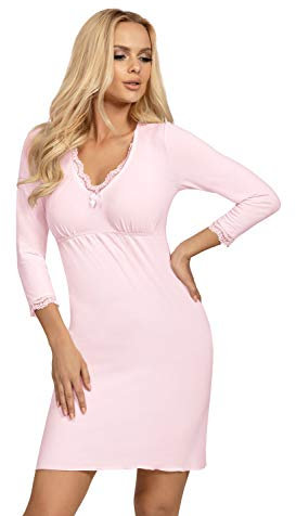 Selente Sweet Dreams Séduisante Chemise de Nuit Femme, Rose Manches Longues, FR 44 (EU 42)