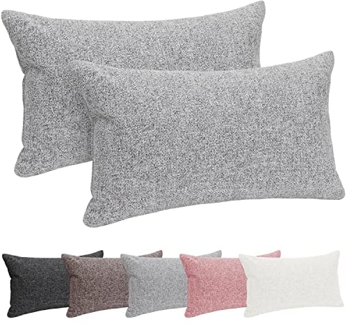 Selfitex 2er Set 30x50 cm, Sofakissen mit Füllung und Bezug, Dekokissen, Kopfkissen mit weicher Kissenfüllung, stilvolle Kissen Deko, robuster Polsterstoff, hochwertiges Couch Kissen (Grau)
