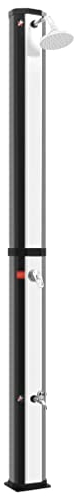 vidaXL Douche Solaire d'Extérieur avec Pomme de Douche et Robinet Douche de Jardin Système de Douche de Piscine Douche de Camping 35 L Noir et Argenté