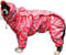 DHGTEP Hunderegenmantel mit Abnehmbarer Kapuze, Verstellbare Hundemäntel Wasserdicht mit Beinen Regenjacke mit Kapuze Kragen Loch Outdoor Jumpsuit (Color : Pink, Size : 28)