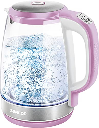 SENCOR Elektrischer Wasserkocher mit variabler Temperatur mit internem LED-Licht, 2,0 l, 2200 W, Rosa