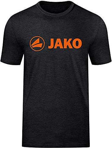 JAKO Herren T-Shirt Promo, Schwarz-Meliert/Neonorange, S