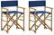 vidaXL 2X Regiestuhl Klappbar Gartenstuhl Klappstuhl Gartensessel Stuhl Sessel Faltstuhl Campingstuhl Terrassenstuhl Balkonstuhl Blau Bambus Stoff