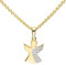 My Gold Schutzengel Kette mit Anhänger Gelbgold 750 Gold Zirkonia 17mm x 10mm Vergoldete Halskette 36cm Sweet Angel Set Y-04707-G501