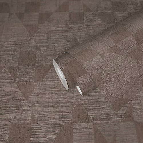 Livingwalls Tapete 381964 Geometrische Moderne Design Vliestapete Braun für Wohnzimmer 10,05x0,53m Made in Germany