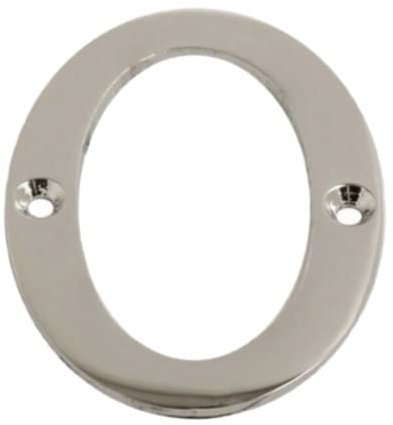 Chrome Door Numbers Screw On 3 Inch Number 0 Door Number Elegant and Bold Door Numerals Suitable for All Door Types Including Wooden uPVC and Composite.
