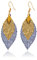 Selia farbenfrohe Sommer Trend Ohrringe in Blatt Optik - Elegant floral hängende BOHO Hängeohrringe - Natürliche bunte Hippie Beach Earrings für Damen (Shiny Orient)