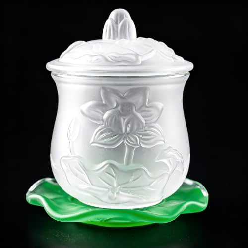 Qinlang 1 taza de cristal blanco para altar, taza de agua de Buda, taza de ofrenda para altar, suministros budistas