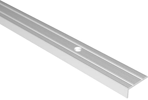 Effector Treppenkantenschutz Alu 180 cm 25x10 mm Silber Schraubprofil | Schraubmontage, Hohe Stabilität, Robuste Konstruktion