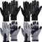 4 Paar Winterhandschuhe Alle Finger Touchscreen Handschuhe Anti Rutsch Winddicht Wasserdicht Handschuhe für Männer Frauen Kaltes Wetter Warm Handschuhe für Wandern Laufen Radfahren Fahren, schwarz
