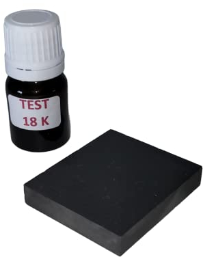 Kit flacone per spatola test gioielli tester per oro 18 K pronto all'uso con pietra di tocco + istruzioni incluse (lingua italiana non garantita)