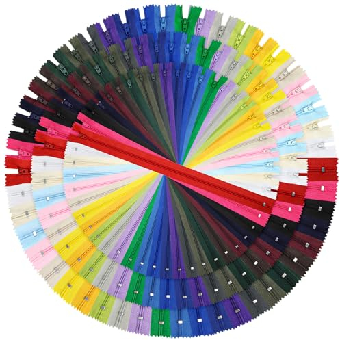 DOITEM Reißverschluss, 24 Farben Nylon Reißverschlüsse, 15cm 25cm 35cm lang, 2.5cm breit für Kleidung Tasche Mäppchen Kissenbezug, 72 Stück