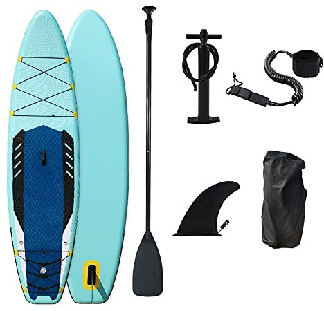 Lixada Aufblasbares Stand-Up-Surfbrett Seaside Beach Wasserski Surfbrett Pulp Board Wassersport Dickes PVC-Surfbrett Paddelbrett Surfbrett