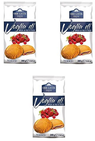 Ore Liete biscotti Voglia di ripieni ai frutti rossi - 3 buste da 200g