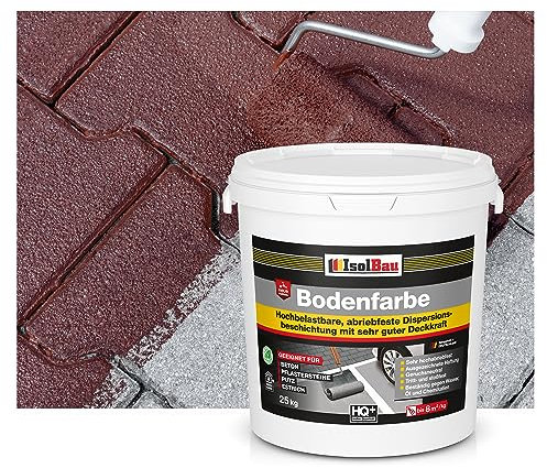 Isolbau Bodenfarbe - 25 kg - Boden- und Betonfarbe für Keller, Garage, Werkstatt - Wasserfeste Bodenbeschichtung für innen & außen - Braun (RAL)