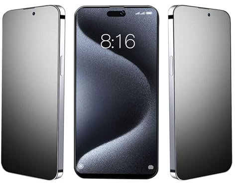 WINYU® 3PCS Matte Privacy Screen Protector for iPhone 16 Plus / 15 PLUS Anti Spy Tempered Glass 9H Anti-Glare Anti-Fingerprint Full Coverage Matte Protective Film for iPhone 16 Plus /15 Plus,6.7