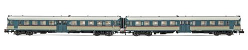 FS, confezione da 2 unità ALn 668 serie 3100, 1 porta doppia livrea originale, finestrini piani, epoca V