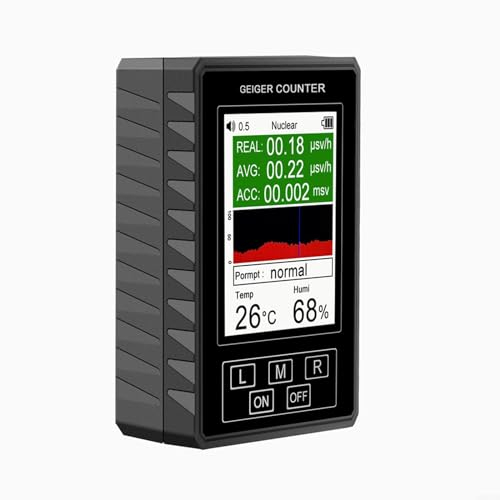 XR1 Geigerzähler, genaue Strahlungserkennung, Echtzeitanzeige, batteriebetrieben oder USB-betrieben (schwarz)