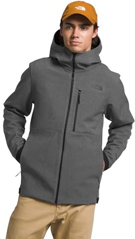 The North Face Men's Apex Bionic 3 Hoodie | Water & Wind Resistant Softshell Jacket with Adjustable Hood, Cinch Cord Hem & Zippered Pockets, TNF Dark Grey Heather-NPF, X-Large