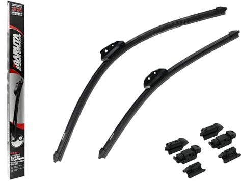MARUTA Lotus Perl-Effekt Scheibenwischer SET 600 mm / 475 mm (600mm/480mm) - universal - vorne, Aero-dynamik optimierte Wischerblätter aus exklusiver Silikon/Gummimischung (made in Japan)