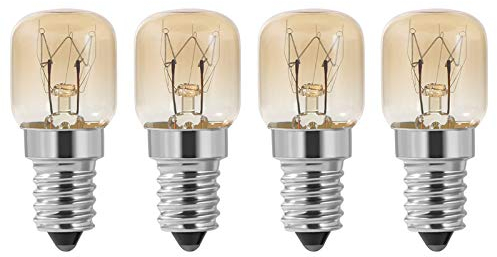 arlote Ampoule de Four, Four 4 PièCes SéRies E14 15W, Ampoule de Four, Lampe de Four PygméE à Capuchon Transparent, RéSistance E14 Jusqu'à 300 Celsius pour Four