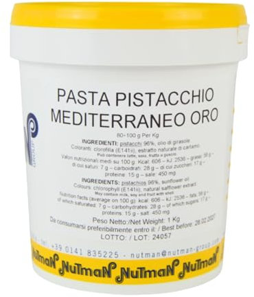 KG 1 PASTA PISTACCHIO MEDITERRANEO ORO PREPARATO SEMILAVORATO PER GELATERIA E PASTICCERIA
