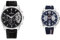 Tommy Hilfiger Multi Zifferblatt Quarz Uhr für Herren mit Schwarzes Lederarmband - 1710449 & Multi Zifferblatt Quarz Uhr für Herren mit Marinblaues Silikonarmband - 1791476