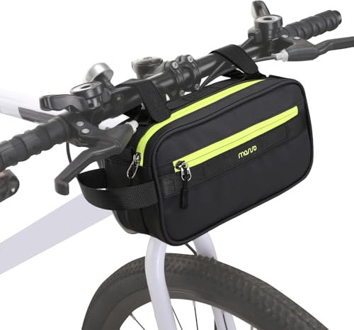 MOSISO Fahrrad Lenkertasche, Fahrradrahmen Tasche, Multifunktional Wasserdicht Radsport Fronttasche mit Schultergurt, Fahrrad Crossbar Tasche Aufbewahrungstasche für Road Mountain Radfahren, Grün
