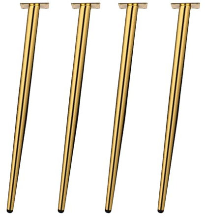 4 Pcs Pieds de Meubles Inclinés,Pieds de Meuble Coniques Biseautés en Métal,Pieds de Table en Métal,Jambe de Support Coniques,Pieds de Rechange pour Table Basse,Chaises (72cm/28in,Gold)