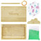 Yayatty Montessori Plateau de Sable, Bacs à Sable en Bois Montessori avec Couvercle, Table de Sable Educative Jouet avec Vert Sable, Stylo, Carte pour Les Enfants Ecriture Lettres et Chiffres, Dessin