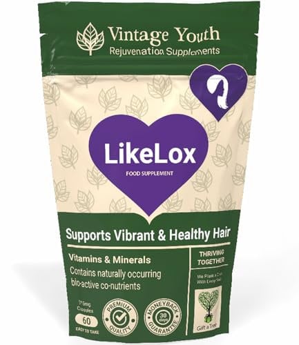 LikeLox Hair Growth Supplement for Women & Men – Biotin, Zinc, Silica & Iron | Thicker Hair, Hair Loss & Thinning Support | Vegan Hair Vitamins for Hair Regrowth, Strength & Volume | UK Made