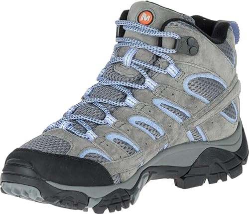 Merrell Botas de senderismo impermeables Moab 2 Mid para mujer, gris/lila , 41 EU
