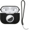 kwmobile 2-in1 Hülle kompatibel mit Apple Airpods Pro 2 und AirTag - Kopfhörer Case - Weiches Silikon Cover - Schutzhülle mit Karabiner - Schwarz