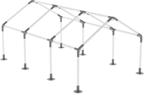 ICITYWALL Carport-Set mit 8 Beinen, Hochspitzen-Überdachungs-Montageset mit 3,5 cm Innendurchmesser, Carport-Anschlüsse aus verzinktem Stahl, Schuppen-Rahmen-Kit für DIY-Projekt