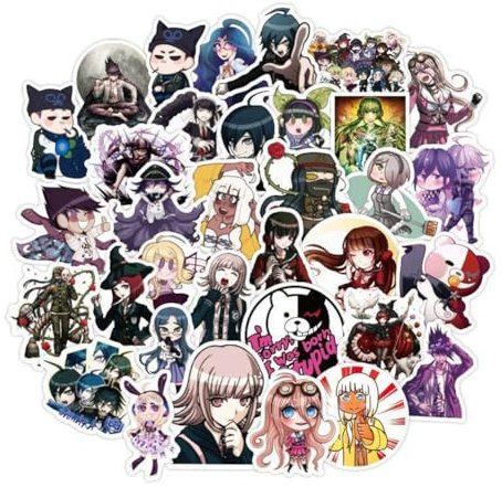 Danganronpas Aufkleber, 50 Pcs Danganronpas Figur Vinyl Wasserdichte DIY Stickers Für Party, Wasserflasche Scrapbook Laptop Skateboard Computer Für Teens Studenten